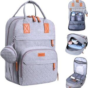 Baby Diaper Backpack Mom Bag Waterproof Portable Changing Pad Kids Bottle Holder